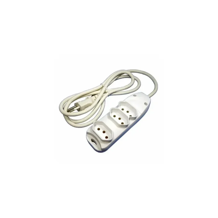 Extensão Branca C/3 Tomadas 2P 10A Cabo de 1,5M