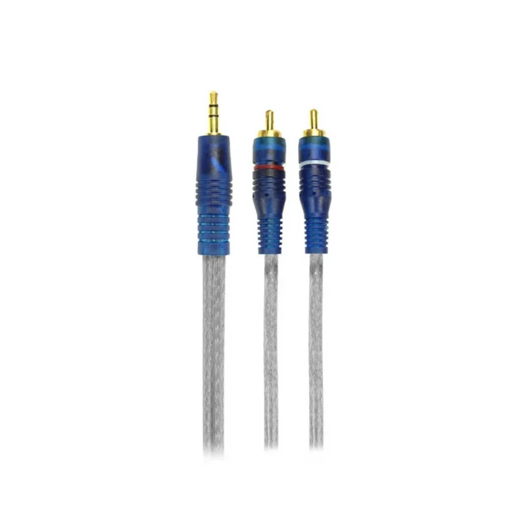 Cabo P2 Estéreo + 2 RCA Macho - Cristal - 1M - Transparente