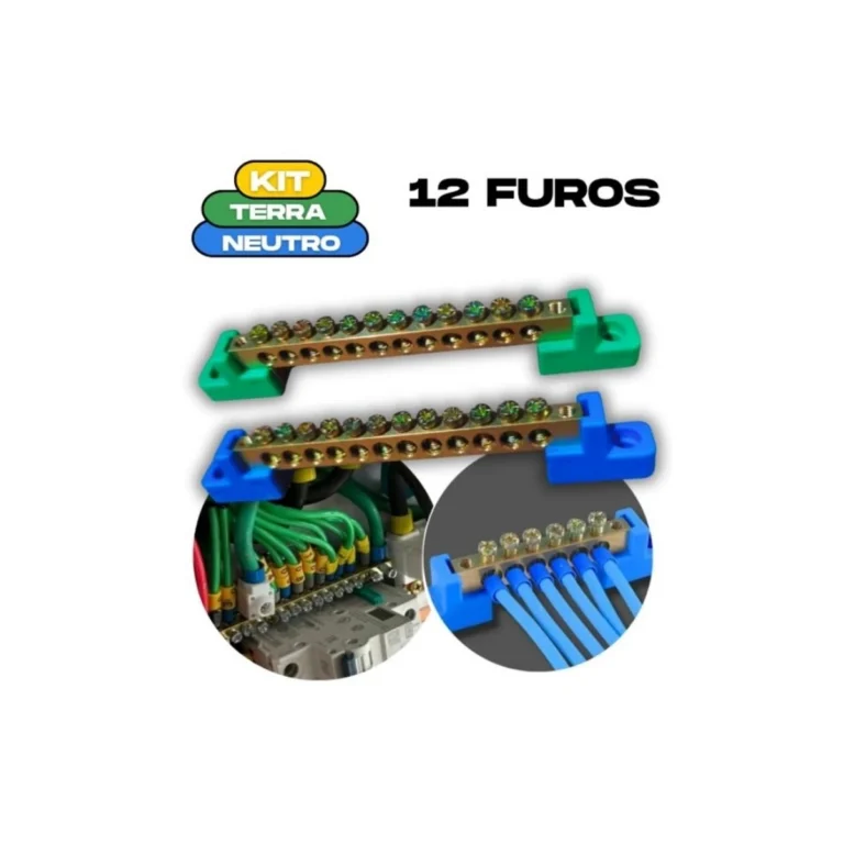 Barramento Neutro/Terra 12 Term Fix 21 cm