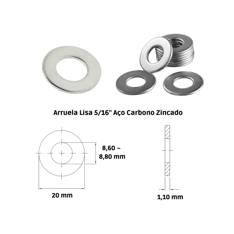 Arruela Lisa Zincada 5/16