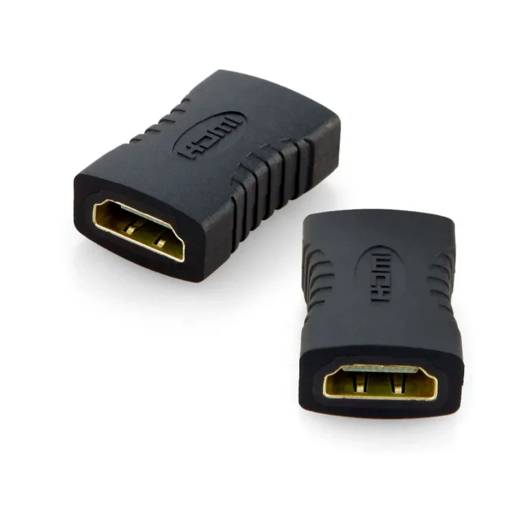 Adaptador HDMI Fêmea para HDMI Fêmea Dourado