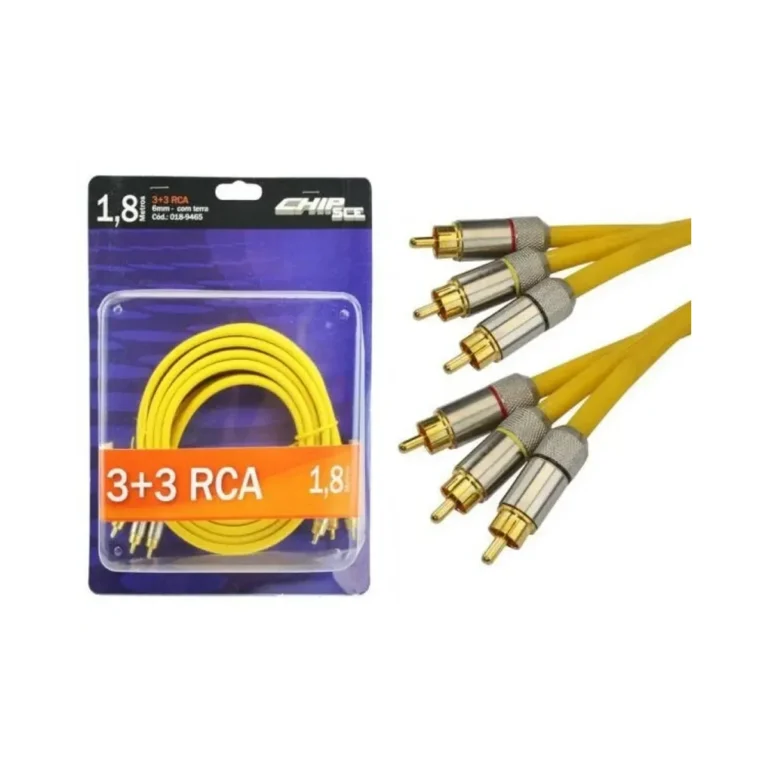 Cabo 3 RCA + 3 RCA Dourado 1,8M