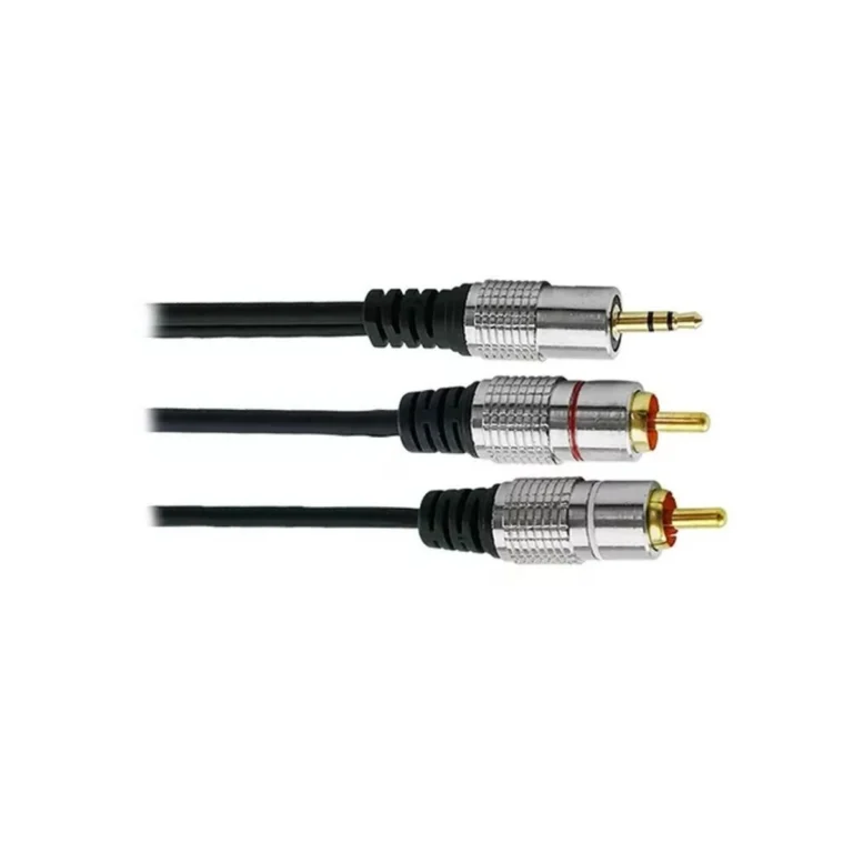 Cabo P2 Estéreo + 2 RCA Profissional Dourado 24K