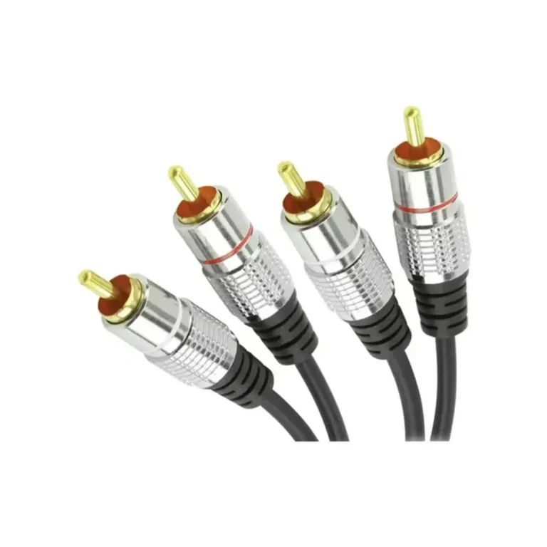 Cabo 2 RCA + 2 RCA 4 mm Profissional Metal Ponta Dourada