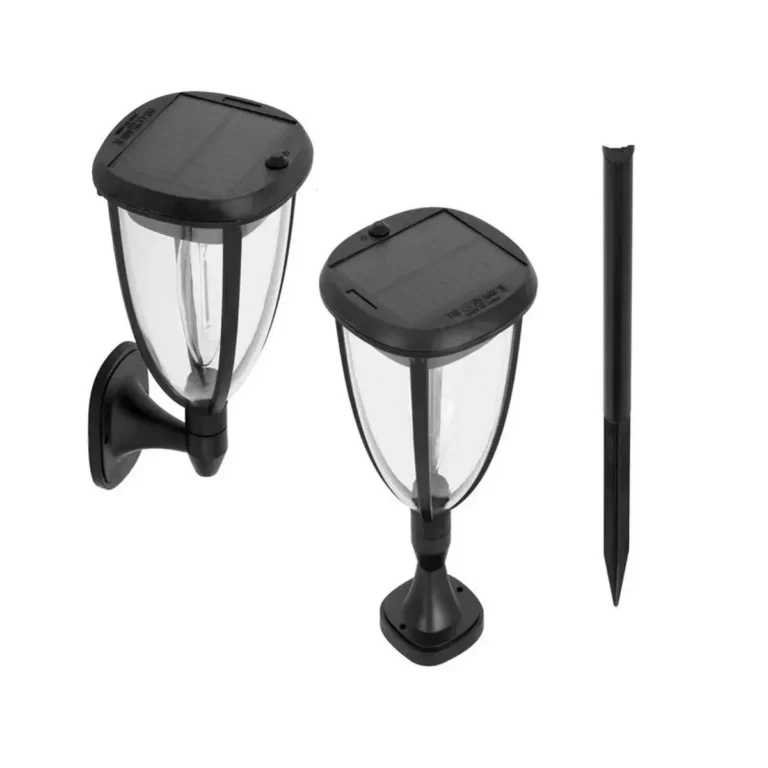 Lum Solar 3 em 1 5W 3000K Preta 2Un