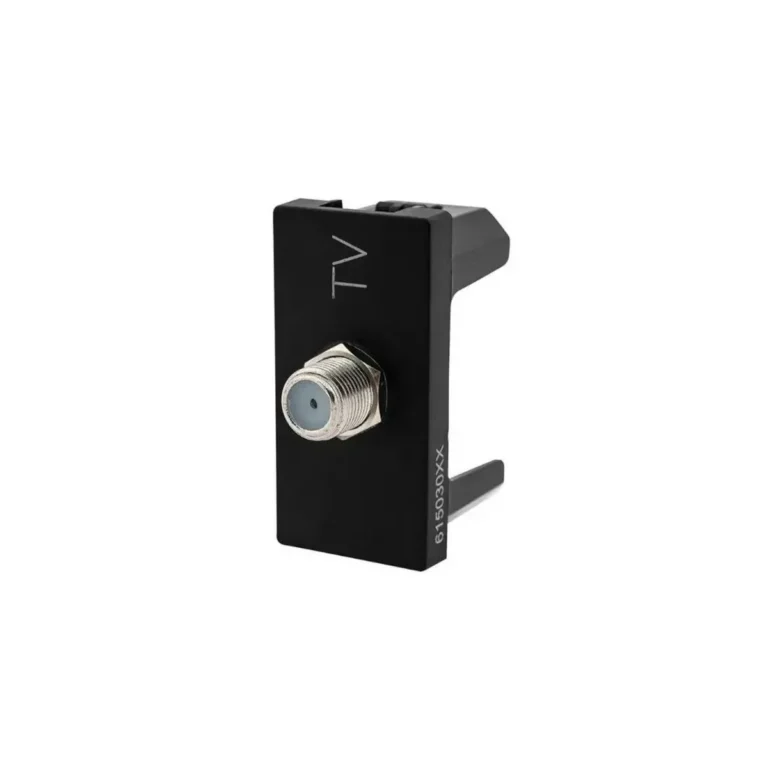Modulo Tomada Preto P/Antena de TV para Cabo Coaxial