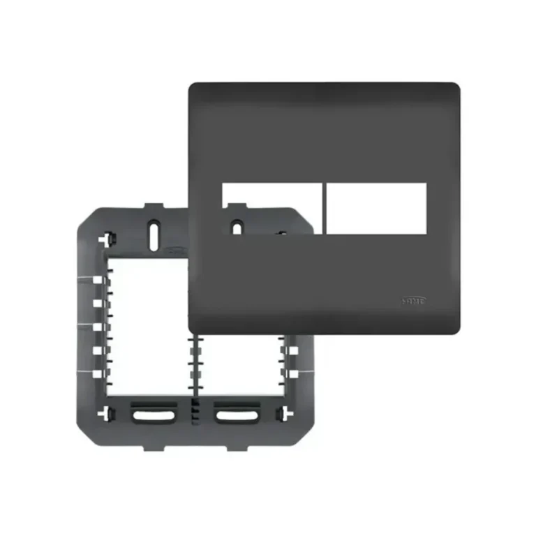 Placa 4 x 4 Preta 02 Modulos com Suporte