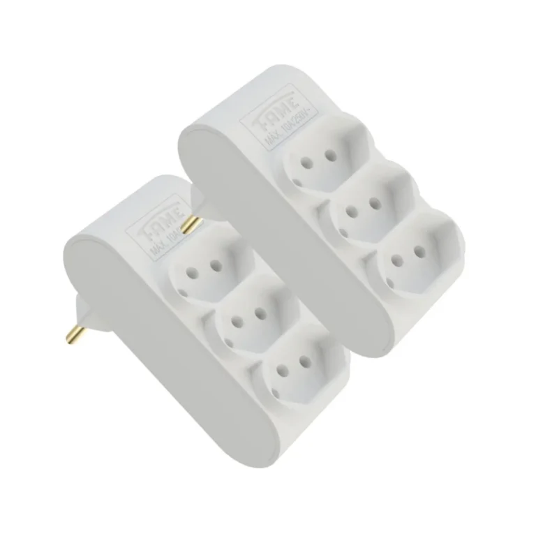 Plugue Multiplicador 2P+T de 10A/250V Branco - (35 Un P/Cx)