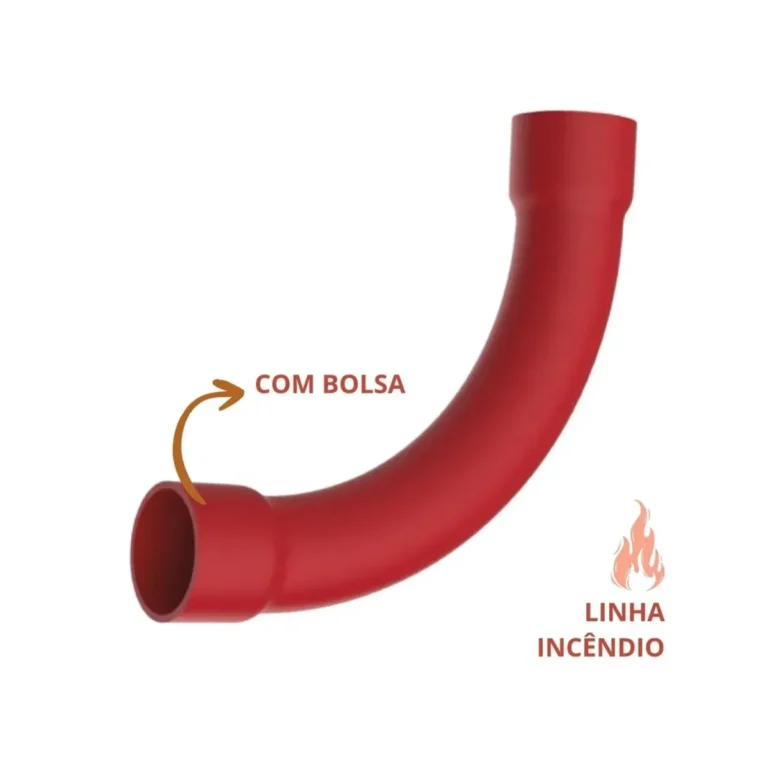 Curva 90º Vermelha C/ Bolsa 3/4