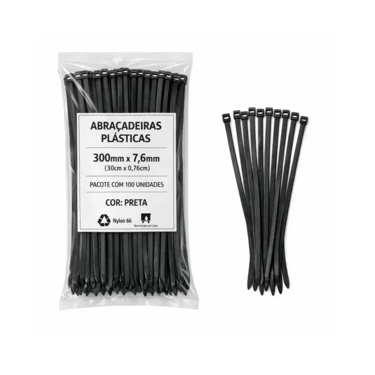 Abraçadeira de Nylon 30 cm - Preta