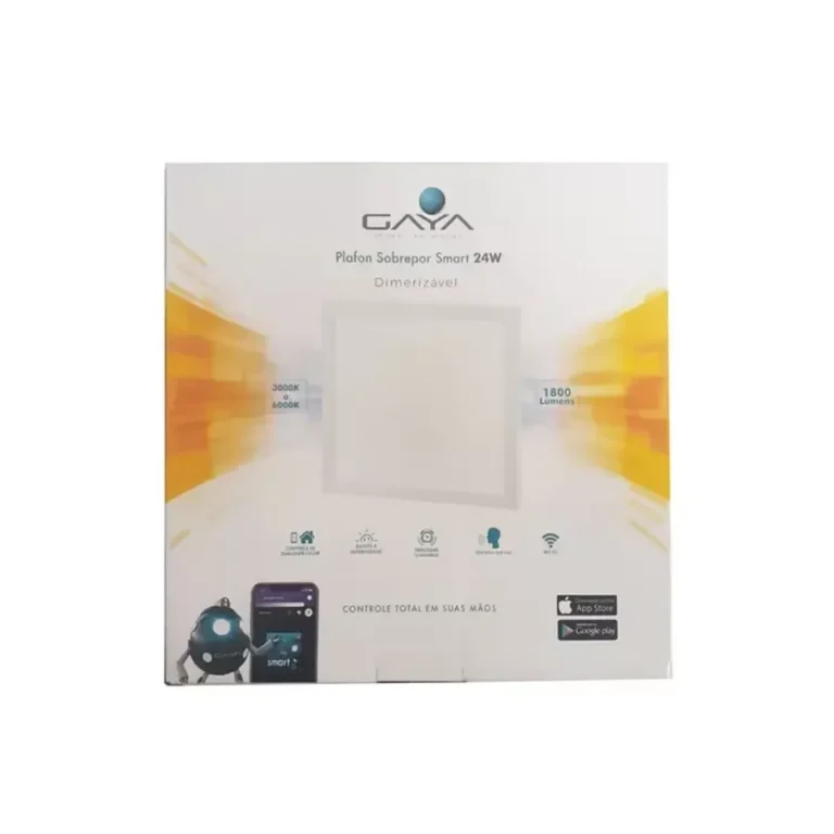 Plafon Smart Quadr 24W 1800L Dimerizável Gaya