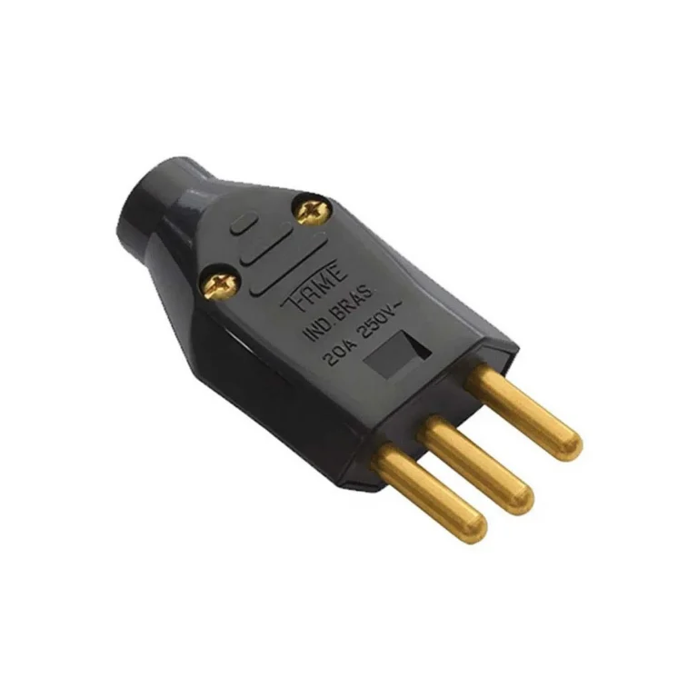 Plugue Macho 2P 20A/250V Preto