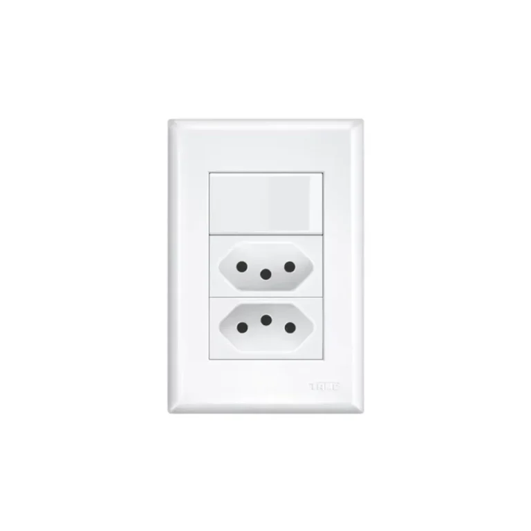 2 Interruptor Sim e Tom Pad 2P+T 20A Blanc