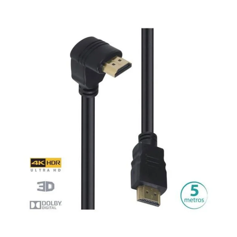 Cabo HDMI 4K Ultra Hd 3D Pt 5M Conector 90 Graus H2090 - 5 Vi