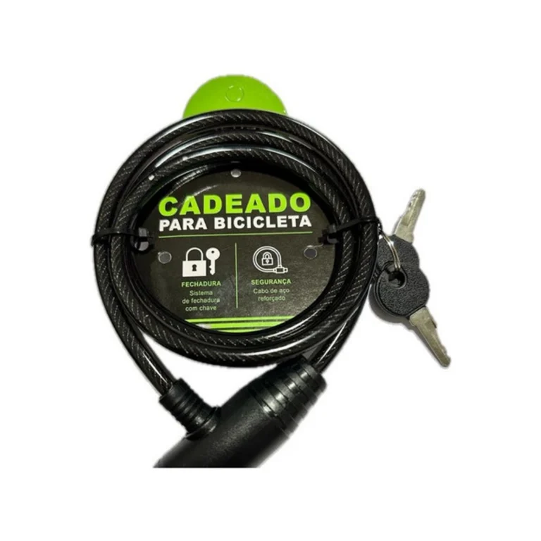 Cadeado Bicicleta 100 cm Chave Cabo Inlus