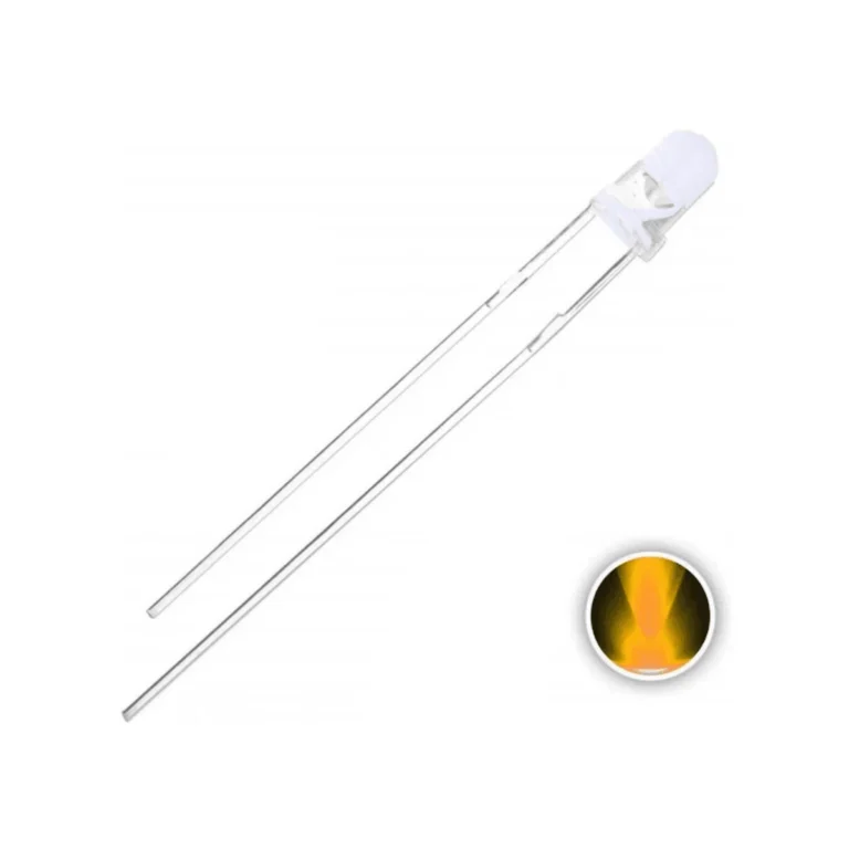 LED Alto Brilho 5 mm Amarelo 8000 Mcd