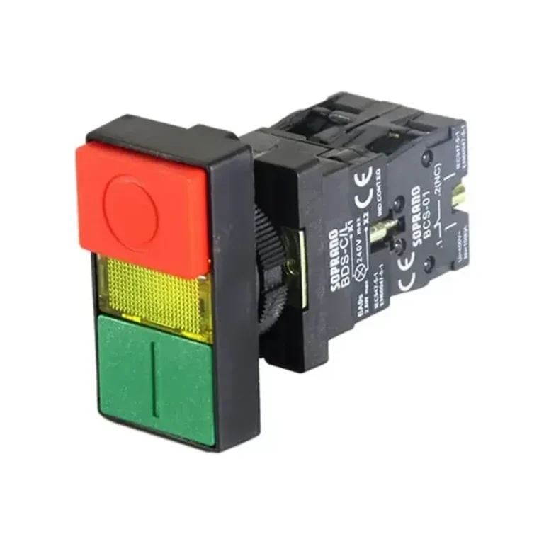Botao Pulsador Duplo C/ LED 220Vca Na+Nf
