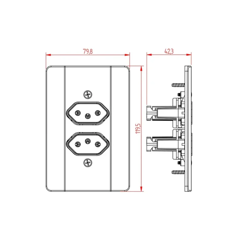 Tomada Emb C/Pl Dupla 2P+T 10A Pollar