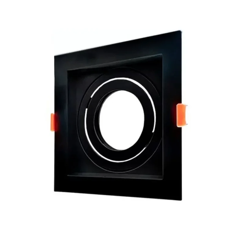 Spot de Embu Quadr Preto com Recuo Preto para Par20 Lumanti