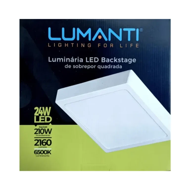 Luminária Sobre Quad. Backstage 24W 6500K Lumanti Plástico