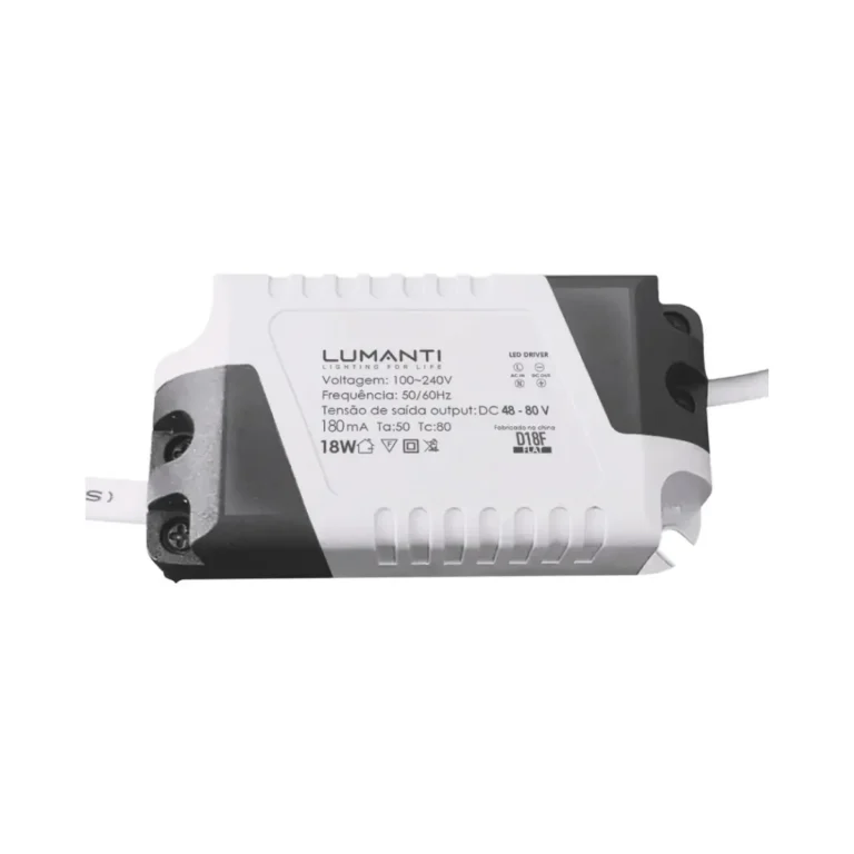 Driver P/ Luminária LED 18W Saida 180Ma 48 - 80V Lumanti