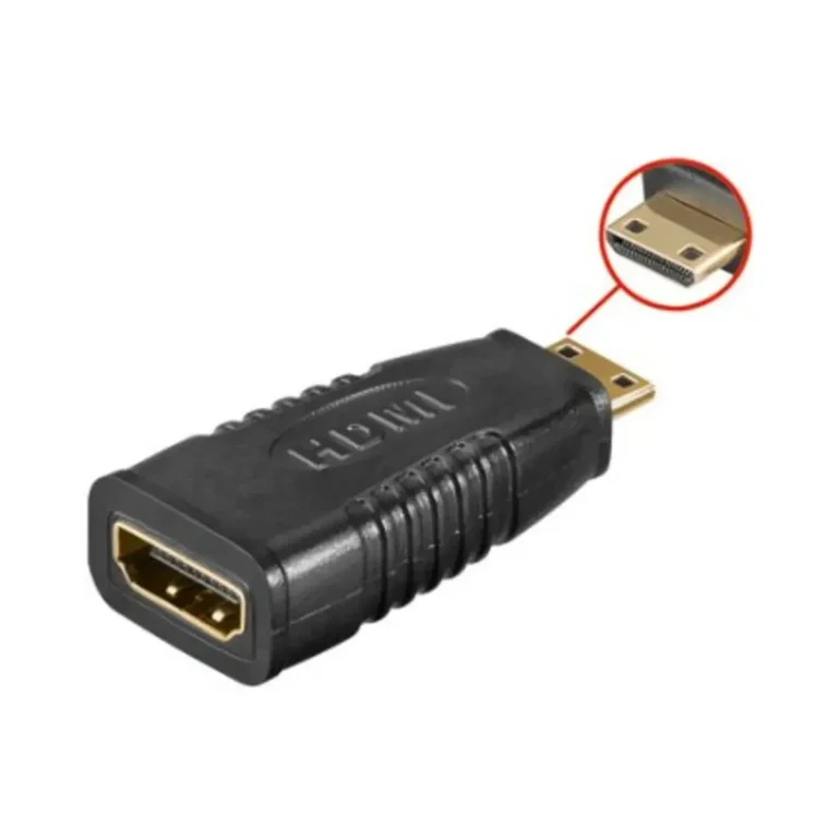 Adaptador HDMI Fêmea para Mini HDMI Macho Dourado