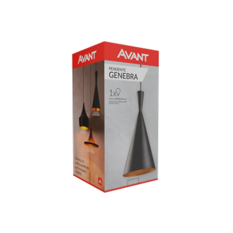 Pendente - Genebra - Aço - Pf - Eo - 1Xe27 Avant
