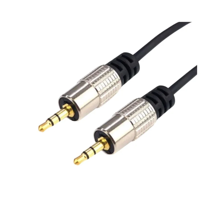 Cabo P2 + P2 Estéreo Profissional Dourado 24K 1.8M MXT