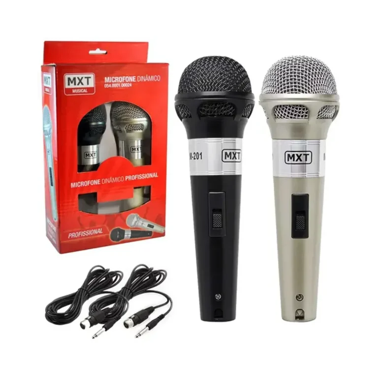 Microfone Dinamico de Plástico Prata e Preto MXT