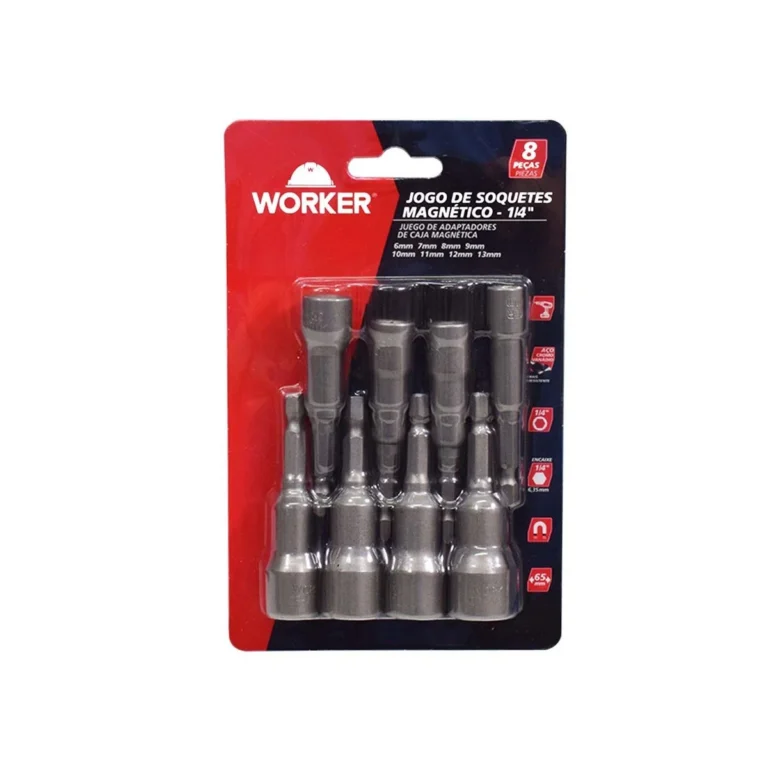 Jogo Soquetes Magnetico 8 Pcs 65 mm