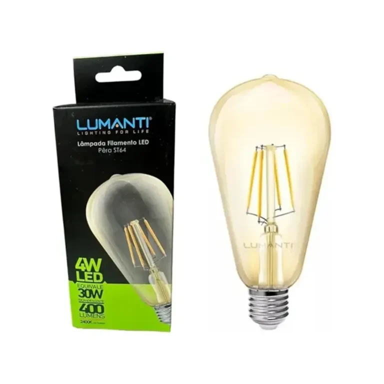 Lâmpada Vintage Pera St64 LED Filamento 4W 2400K e - 27 Lumanti