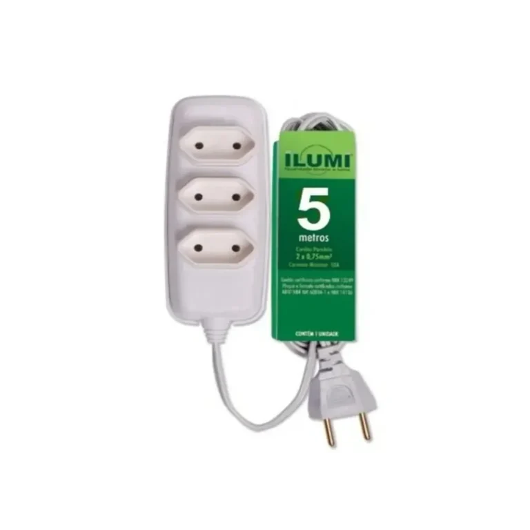 Extensão Compacta C/ Cordao Paralelo 5,0M Ilumi