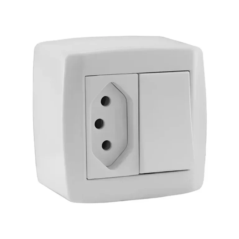 Cj Inter Simples 10A + Tomada 10A 250V~ Slim Box Ilumi