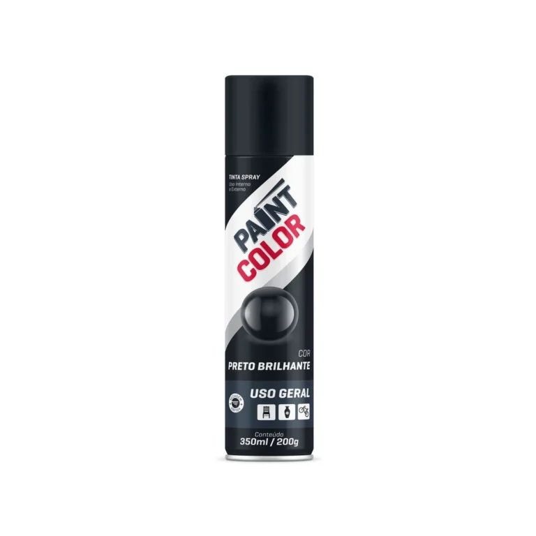 Tinta Spray 350Ml Preto Brilhante Parce Color