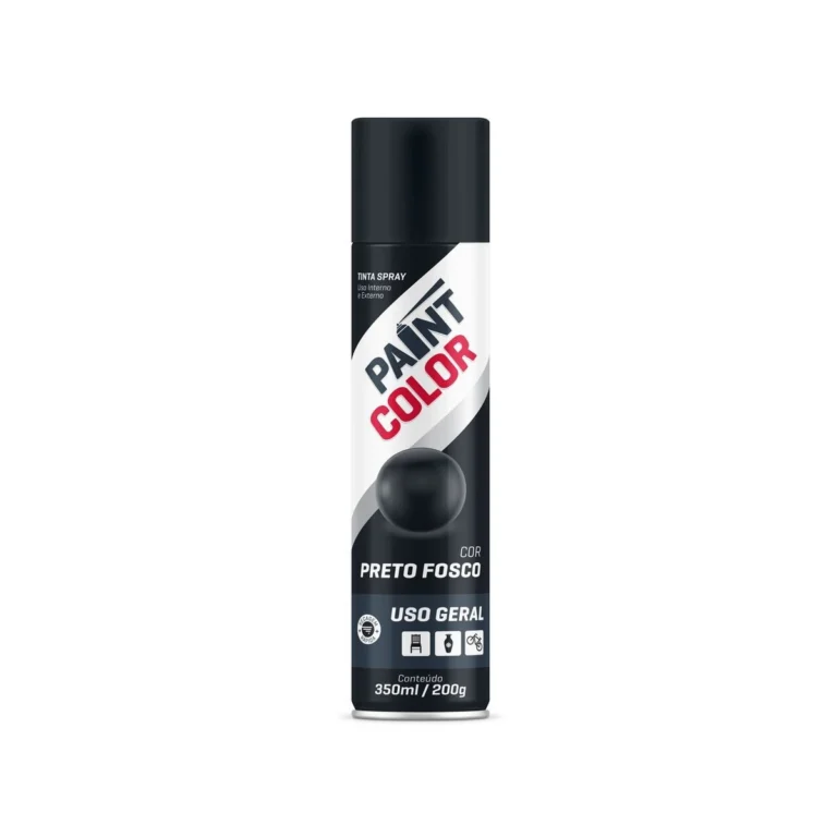 Tinta Spray 350Ml Preto Fosco Parce Color