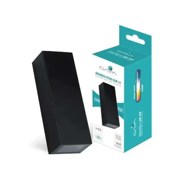 Arandela Focus Slim 5W 3000K Preta Gaya