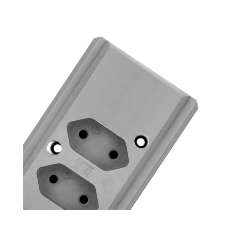 Barra de Tomadas Hercules 2(Dupla) 2P+T Biamp Cinza Interneed