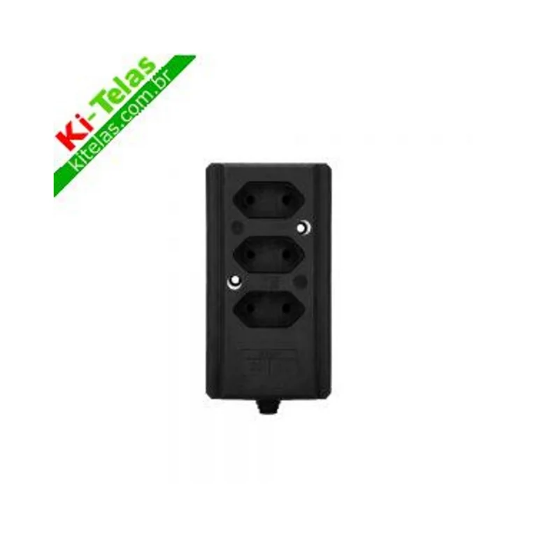 Barra de Tomadas Hercules (Tripla) 2P 10A Preta Interneed