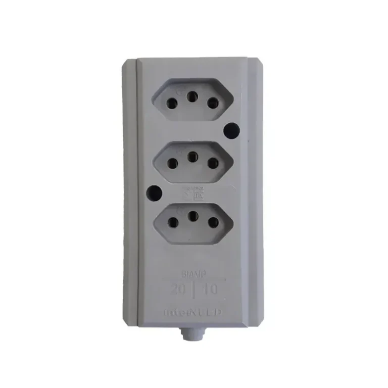 Barra de Tomadas Hercules (Tripla) 2P+T Biamp Cinza Interneed
