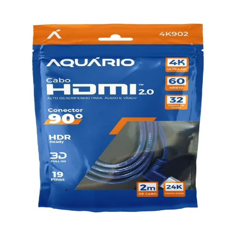 Cabo HDMI 90 2.0 4K 3D 19 Pinos 2 M