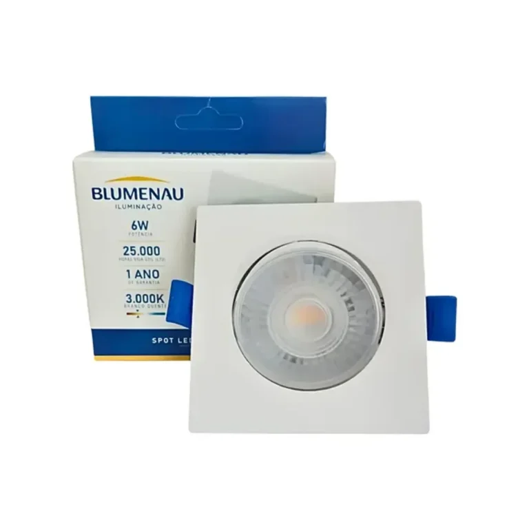 Spot Slim LED Emb Quad Pbt e Pc 6W 3.000K - Branco Blumenau