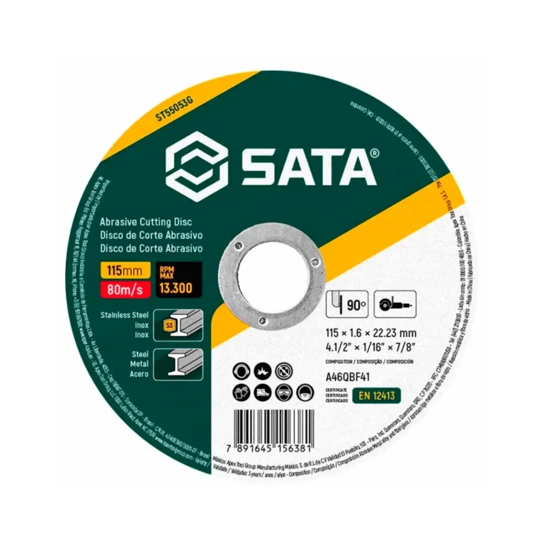 Disco Corte Abra P/Inox 4 1/2"X1,6 mm Sata