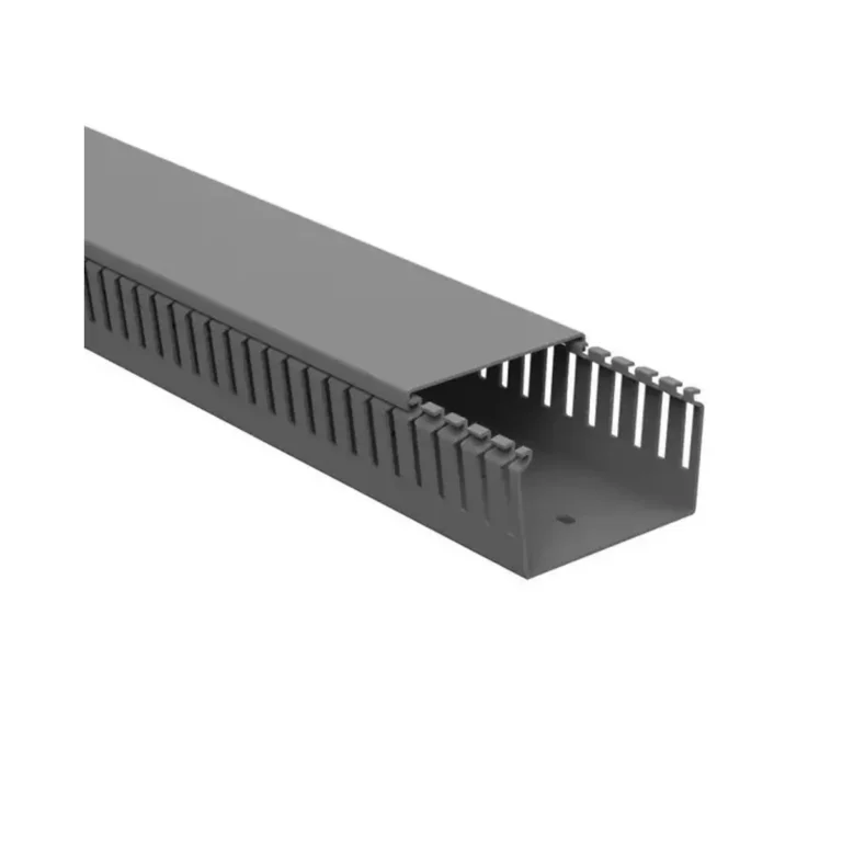 Canaleta Recorte Aberto PVC 80 x 50 x 2000 mm Cinza