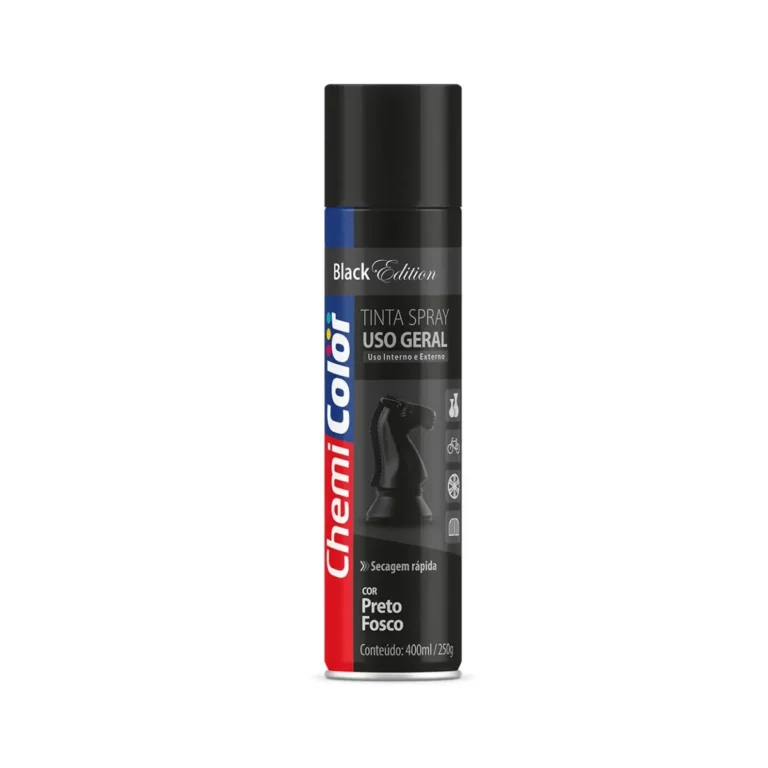 Tinta Spray Uso Geral 400Ml Preto Fosco