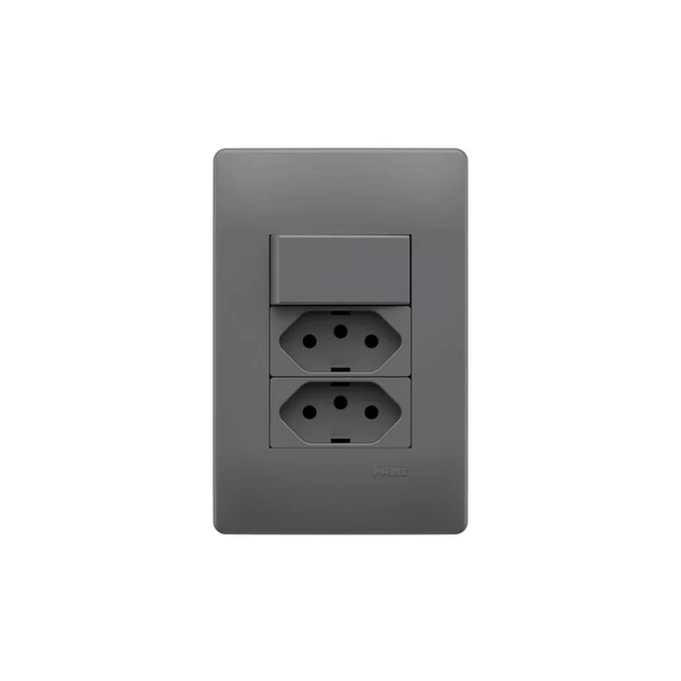 1 Interruptor Simples e 2 Tomadas Onix 2P+T 20A/250V Fame