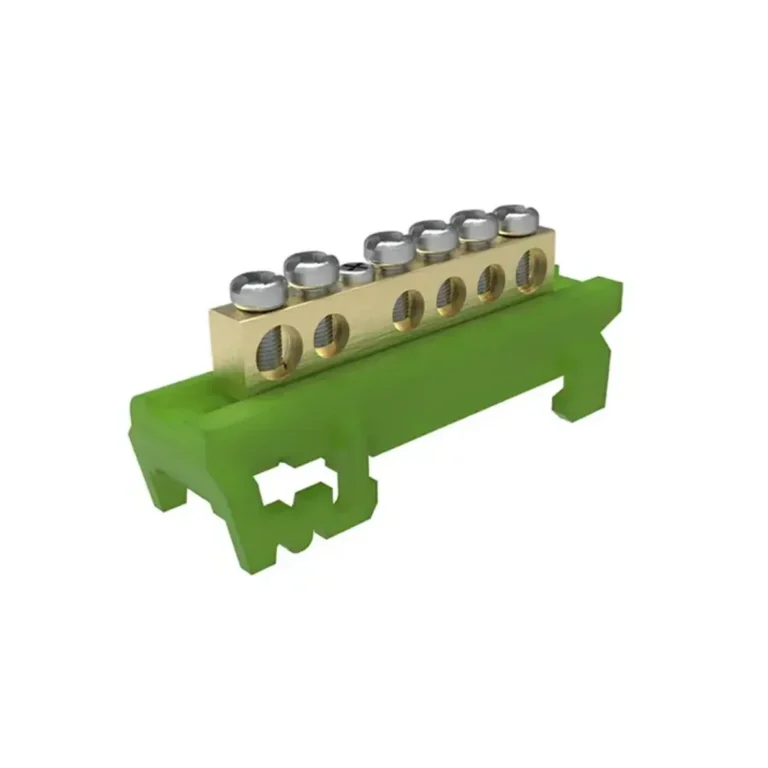 Barramento Terra 02 + 06 Furos P/ Fixacao em Trilho DIN Soprano