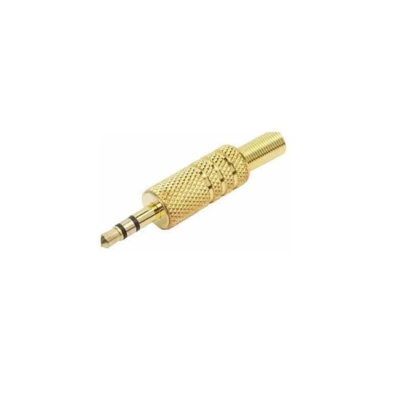 Plug P2 Stereo Metal Dourado C/ Mola