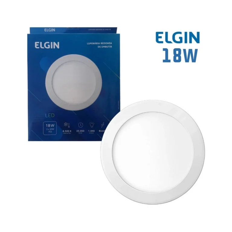 Luminária 18W Embutir Redondo 6500K