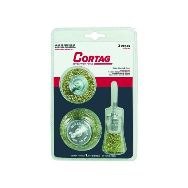 Jogo de Escovas para Furadeira C/ 3 Pecas Cortag