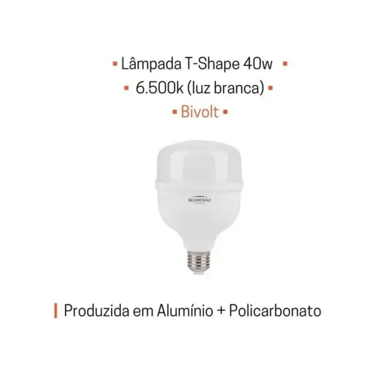 Lâmpada LED T80 E27 - 40W 6.500K Blumenau